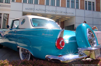 At main entrance of the Museo Automovilistico of Malaga