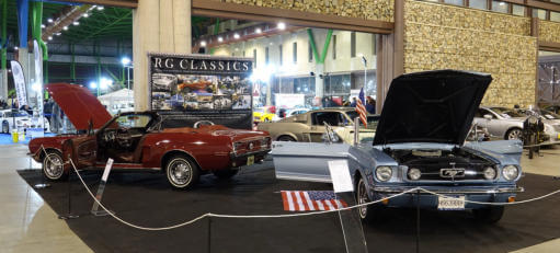 1968 Ford Mustang convertible at RG Classics stand, Retromalaga 2019