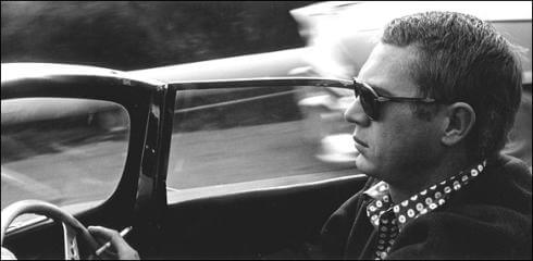 STEVE MCQUEEN DRIVING CAR