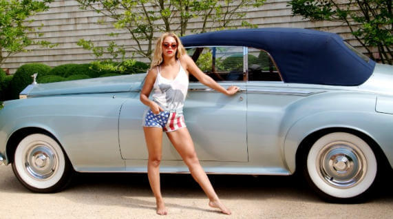 Beyonce Rolls Royce Silver Cloud convertible